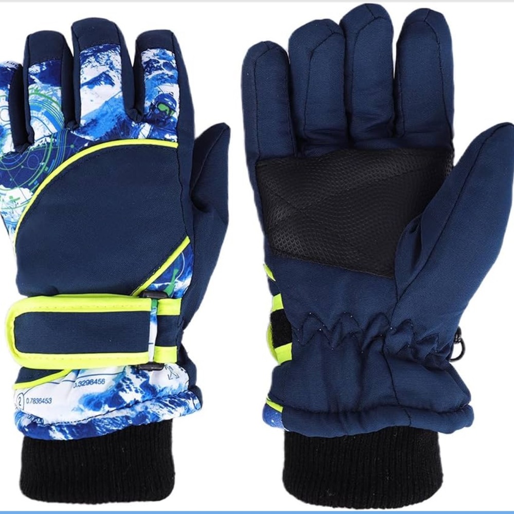 Kids-Waterproof-Ski-Gloves - Boys-Girls Winter-Snow-Glove Thickening Warm 4-7 y